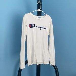 Medium White Long Sleeve Champion Tee